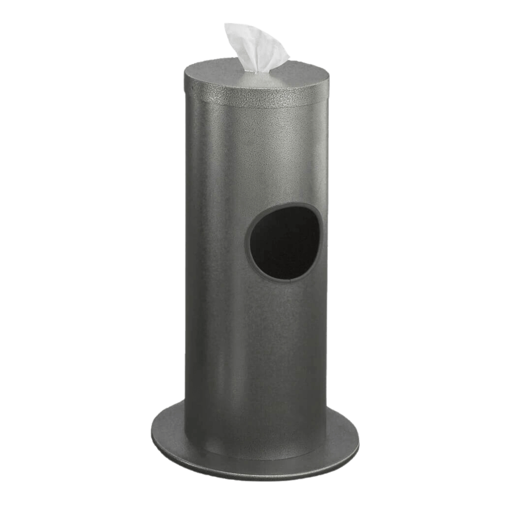 Metal Wipe Dispenser Stand With Trash Bin