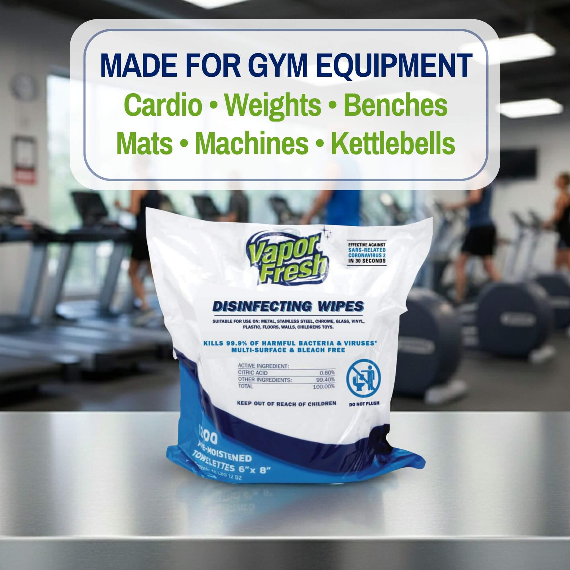 Fitness Equipment Disinfecting Wipes (1200ct)