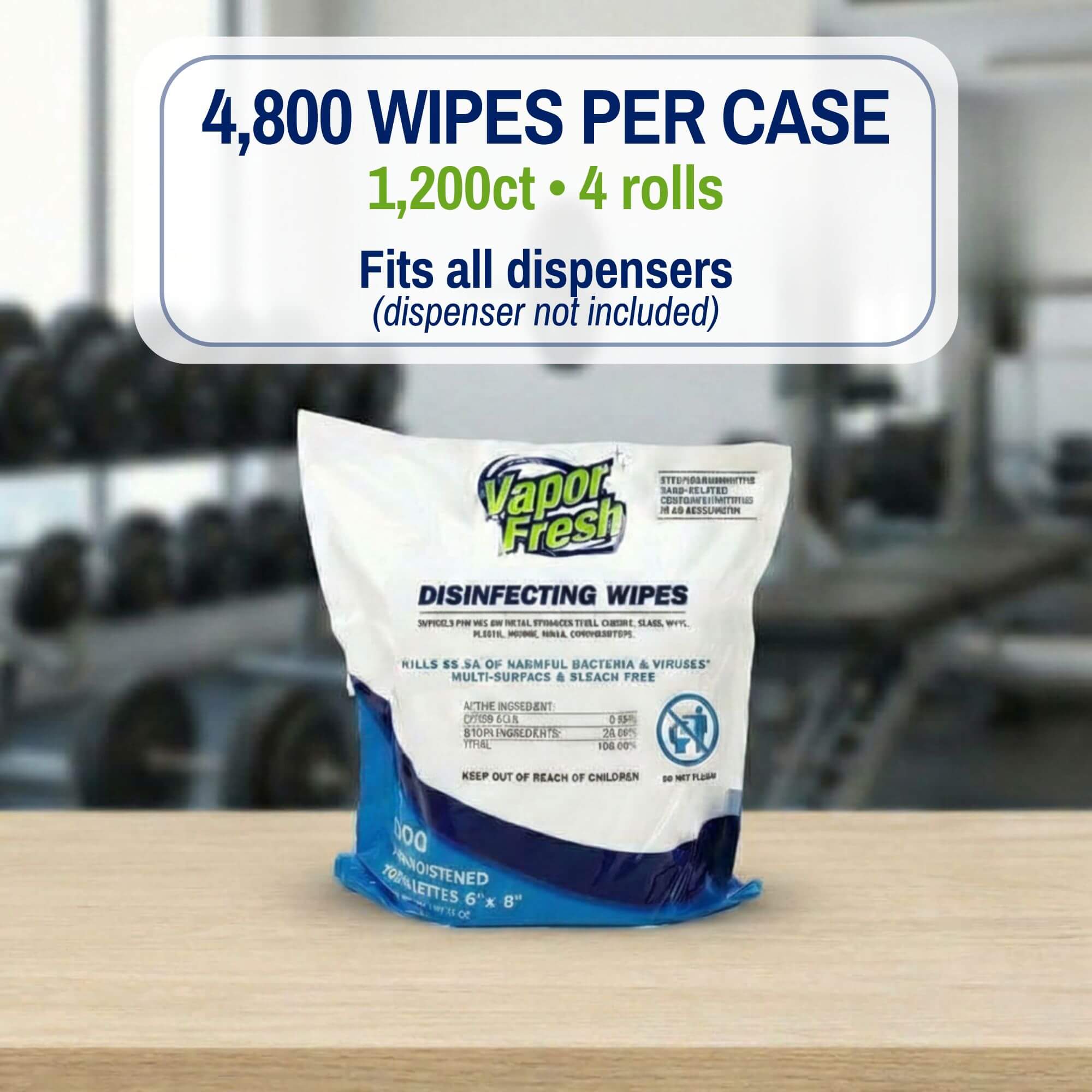 Fitness Equipment Disinfecting Wipes (1200ct)