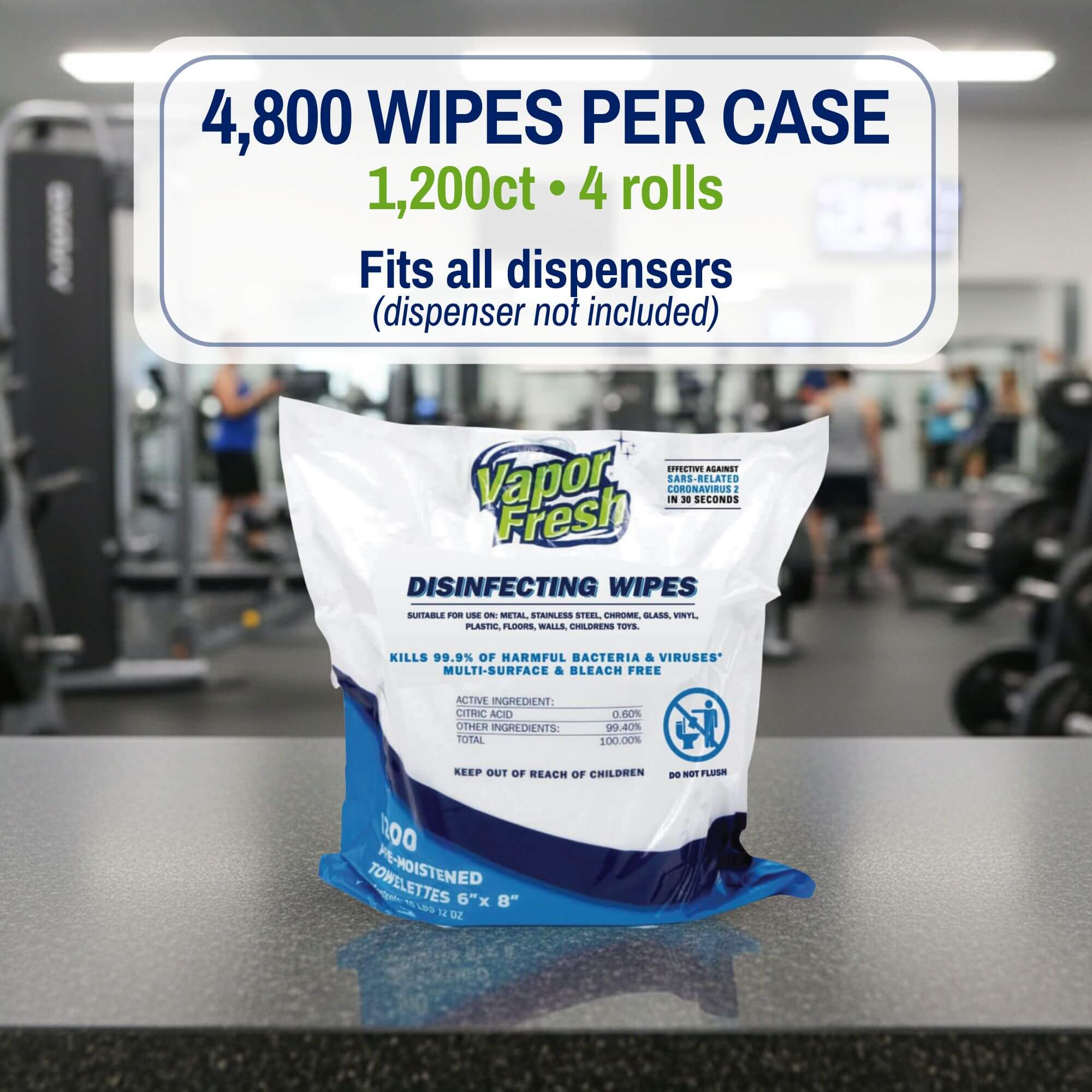 Fitness Equipment Disinfecting Wipes (1200ct)