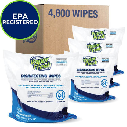 Vapor Fresh® Bulk Fitness Equipment Disinfecting Wipes (1200ct x 4 Rolls)