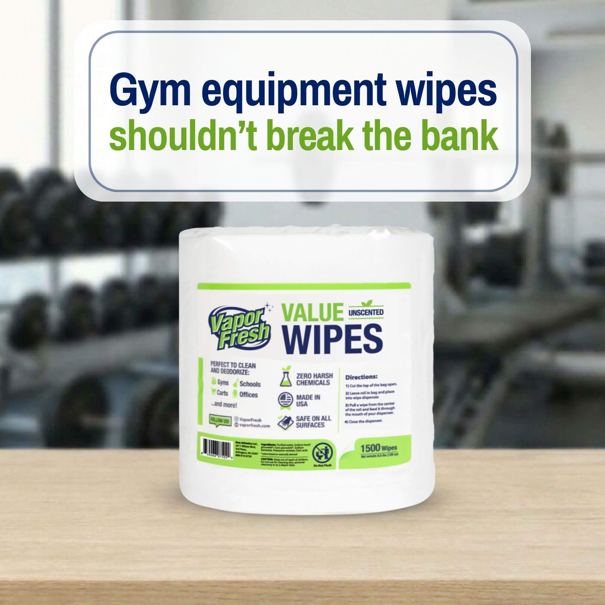 Fitness Equipment Value Wipes (1500ct)