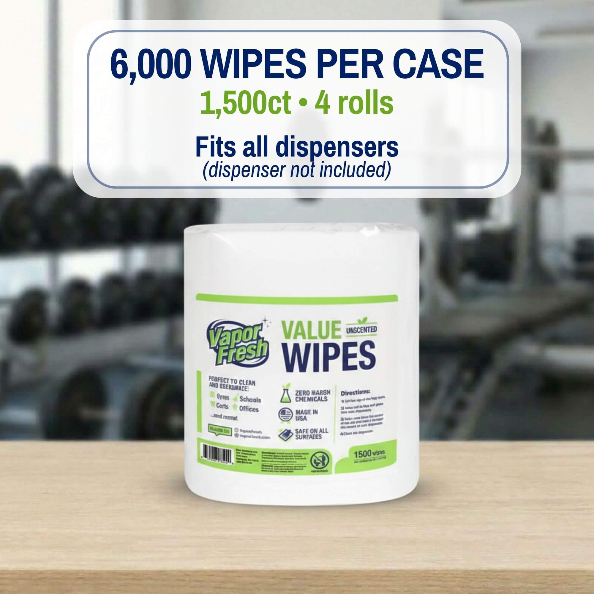 Fitness Equipment Value Wipes (1500ct)