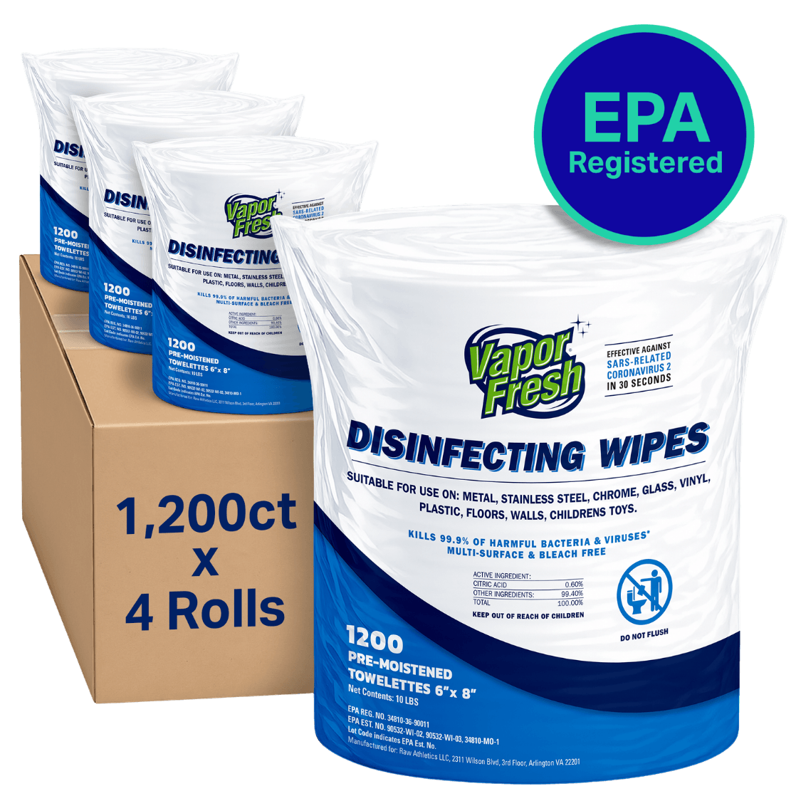 Fitness Equipment Disinfecting Wipes (1200ct)
