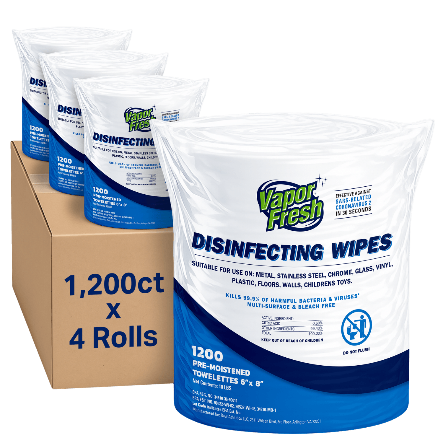 Fitness Equipment Disinfecting Wipes (1200ct)