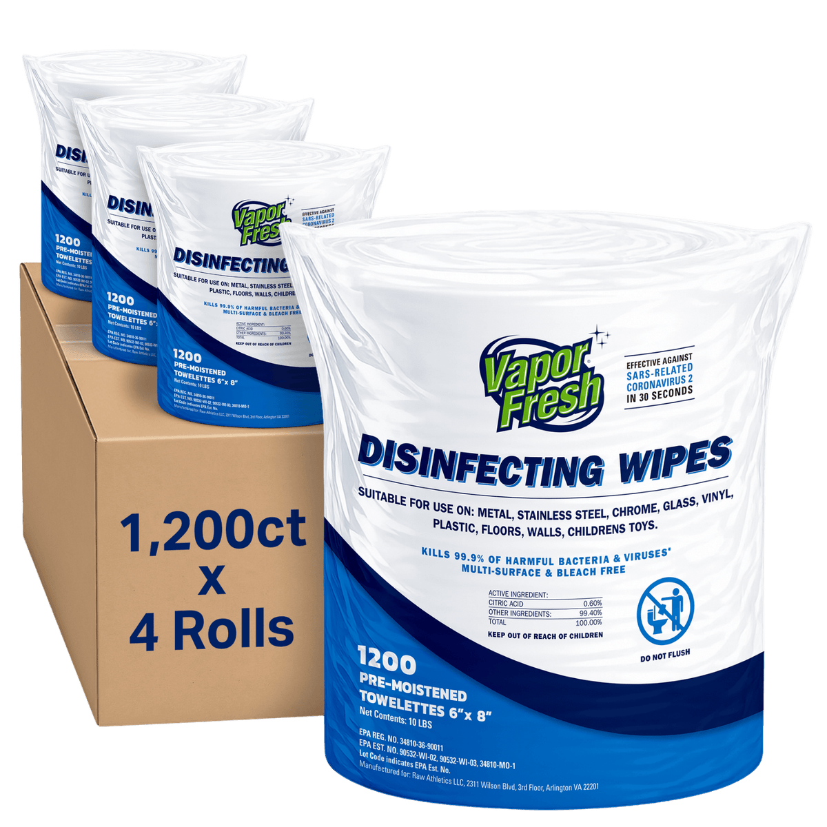 Fitness Equipment Disinfecting Wipes (1200ct)