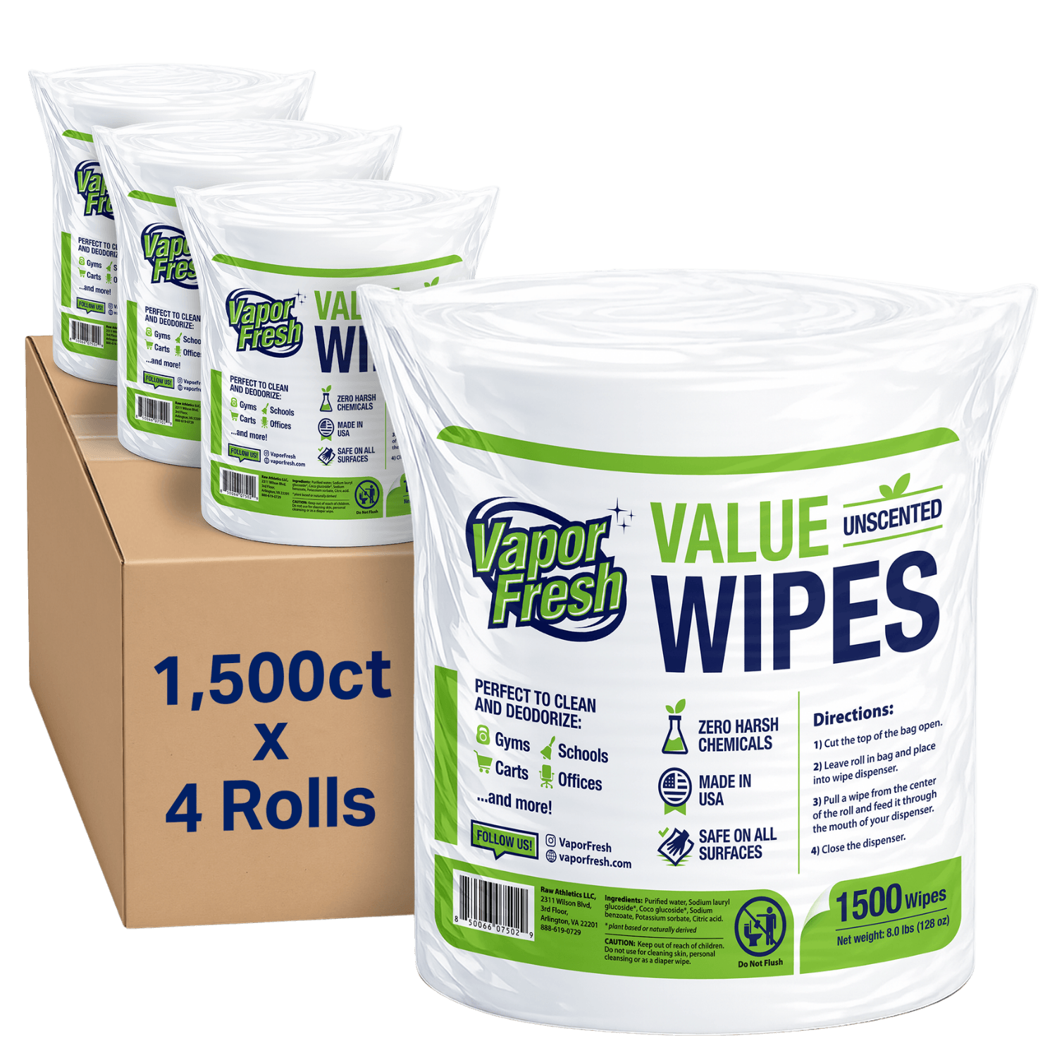 Fitness Equipment Value Wipes (1500ct)