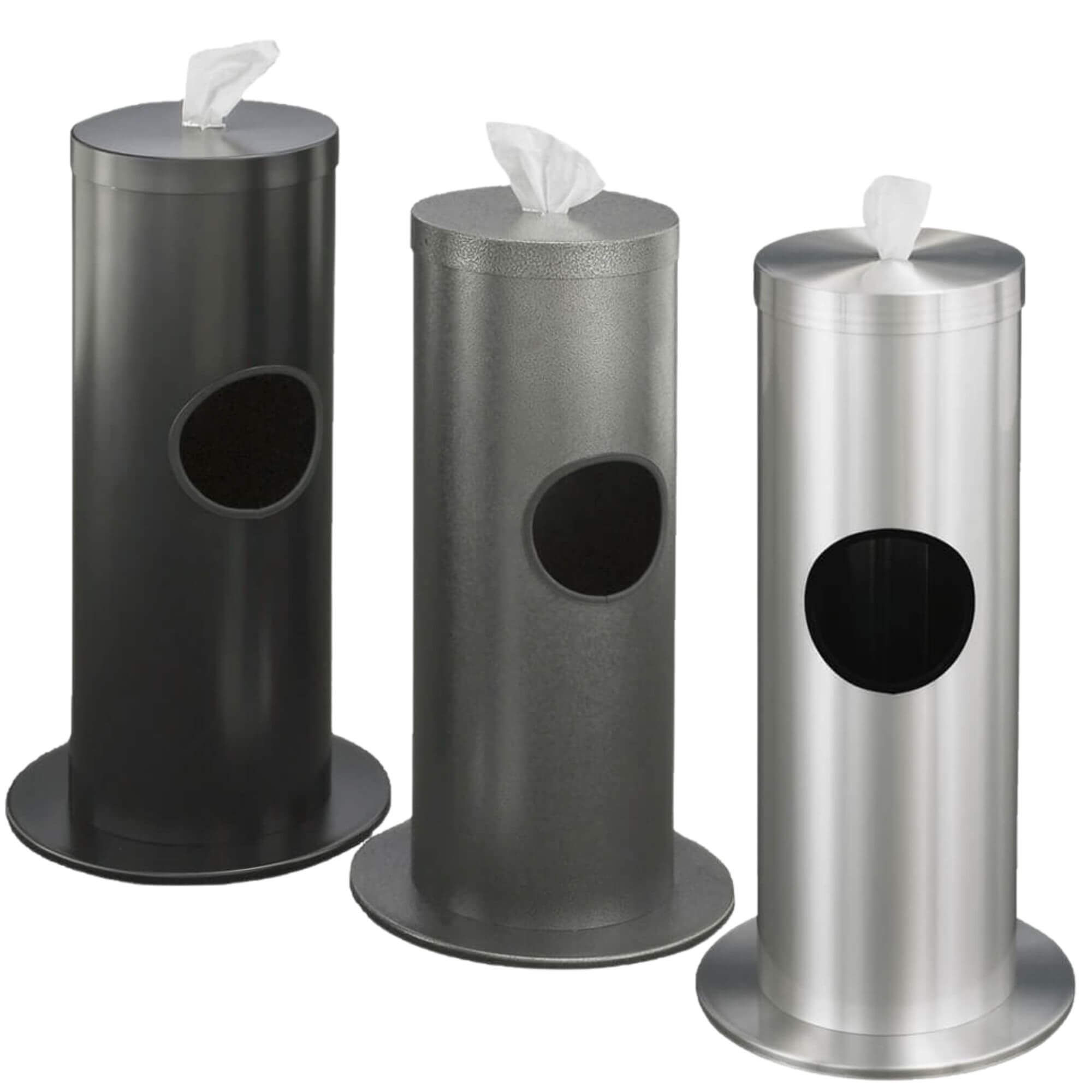 Metal Wipe Dispenser Stand With Trash Bin