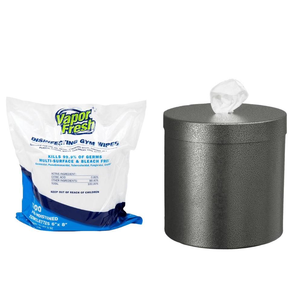 2 Cases Of Gym Wipes + 1 Wall Dispenser Bundle