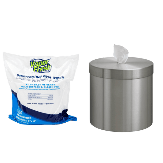 2 Cases Of Gym Wipes + 1 Wall Dispenser Bundle